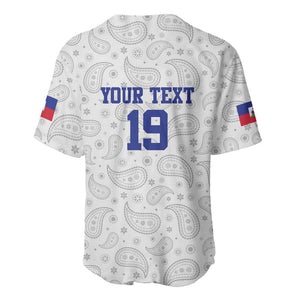 Custom Afro-Haitians Football Baseball Jersey Paisley Flag Pattern Design LT19