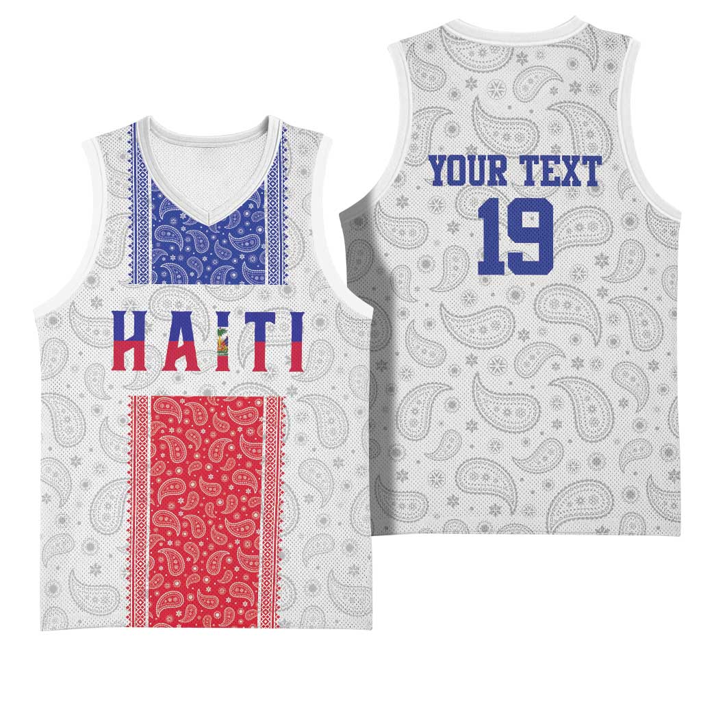 Custom Afro-Haitians Football Basketball Jersey Paisley Flag Pattern Design - African Pride