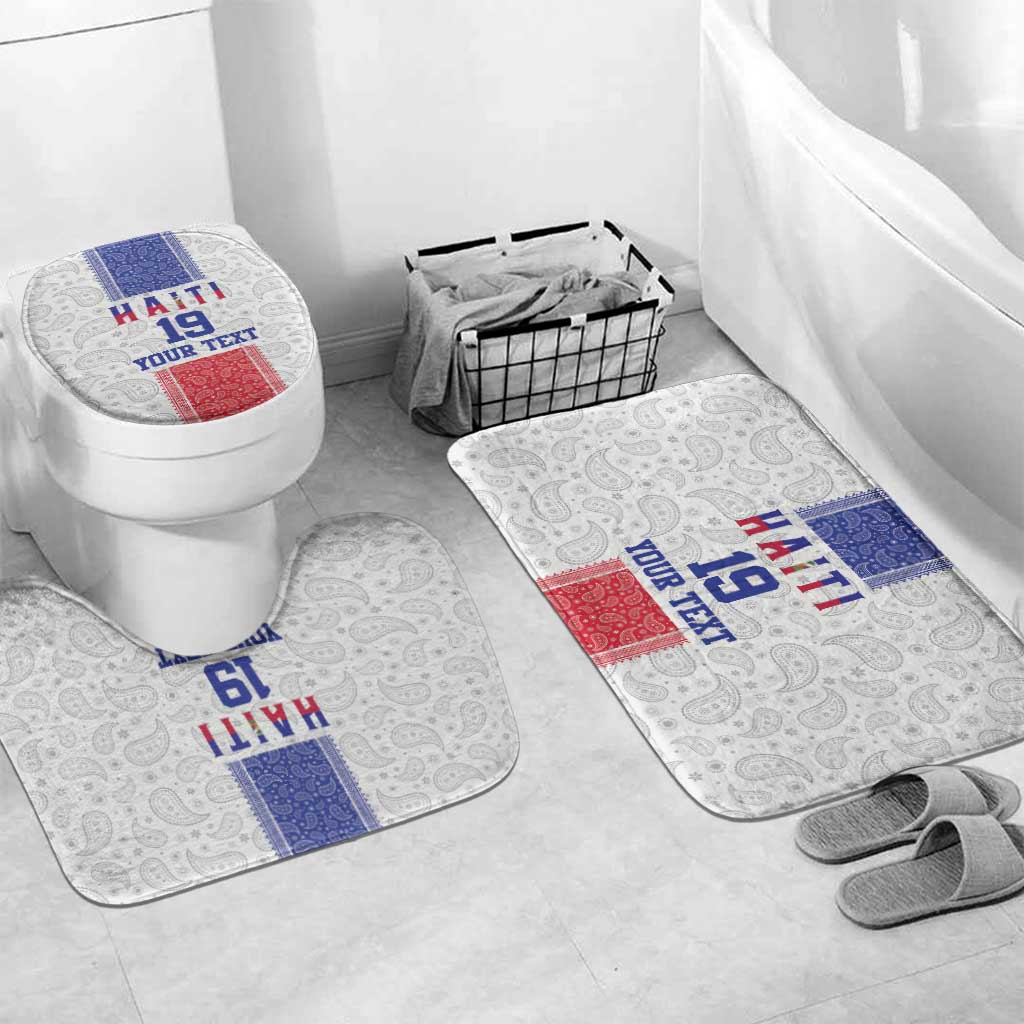 Custom Afro-Haitians Football Bathroom Set Paisley Flag Pattern Design