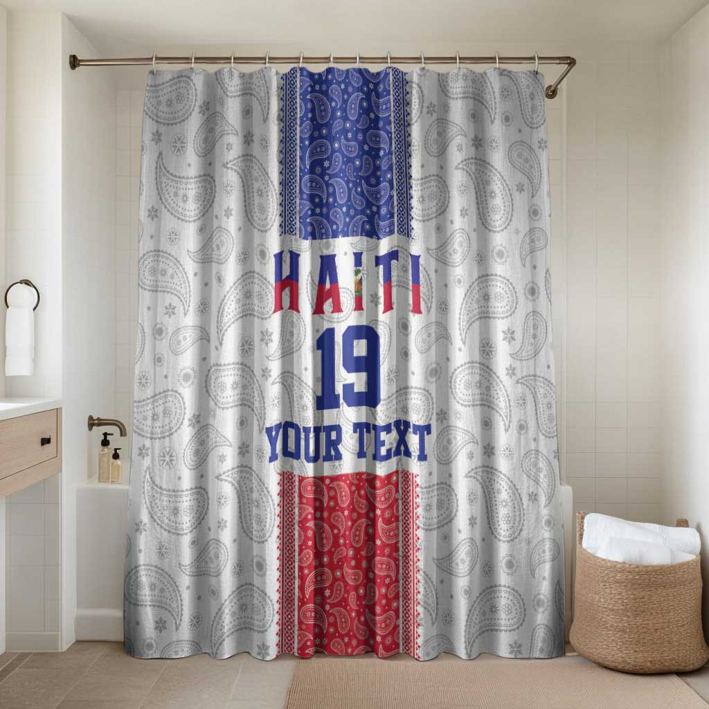 Custom Afro-Haitians Football Bathroom Set Paisley Flag Pattern Design