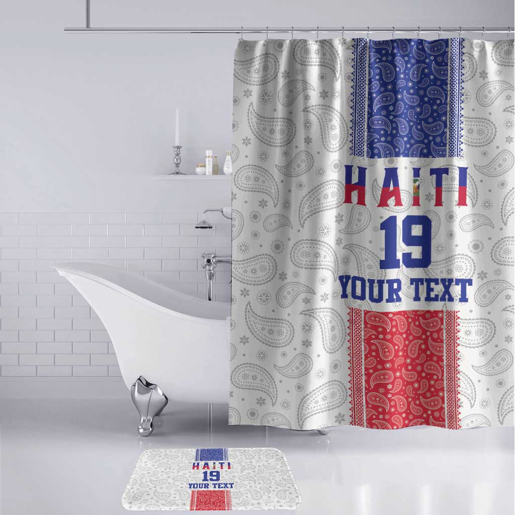 Custom Afro-Haitians Football Bathroom Set Paisley Flag Pattern Design