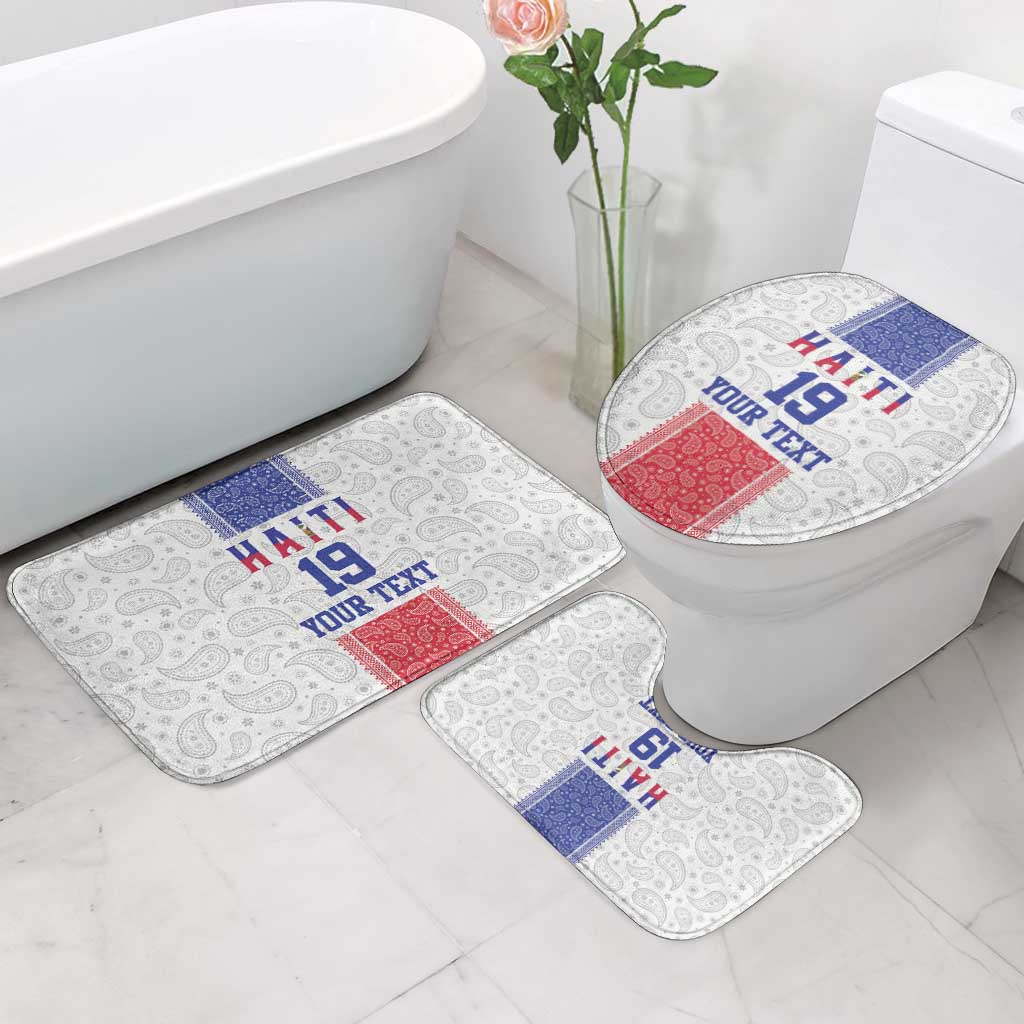 Custom Afro-Haitians Football Bathroom Set Paisley Flag Pattern Design