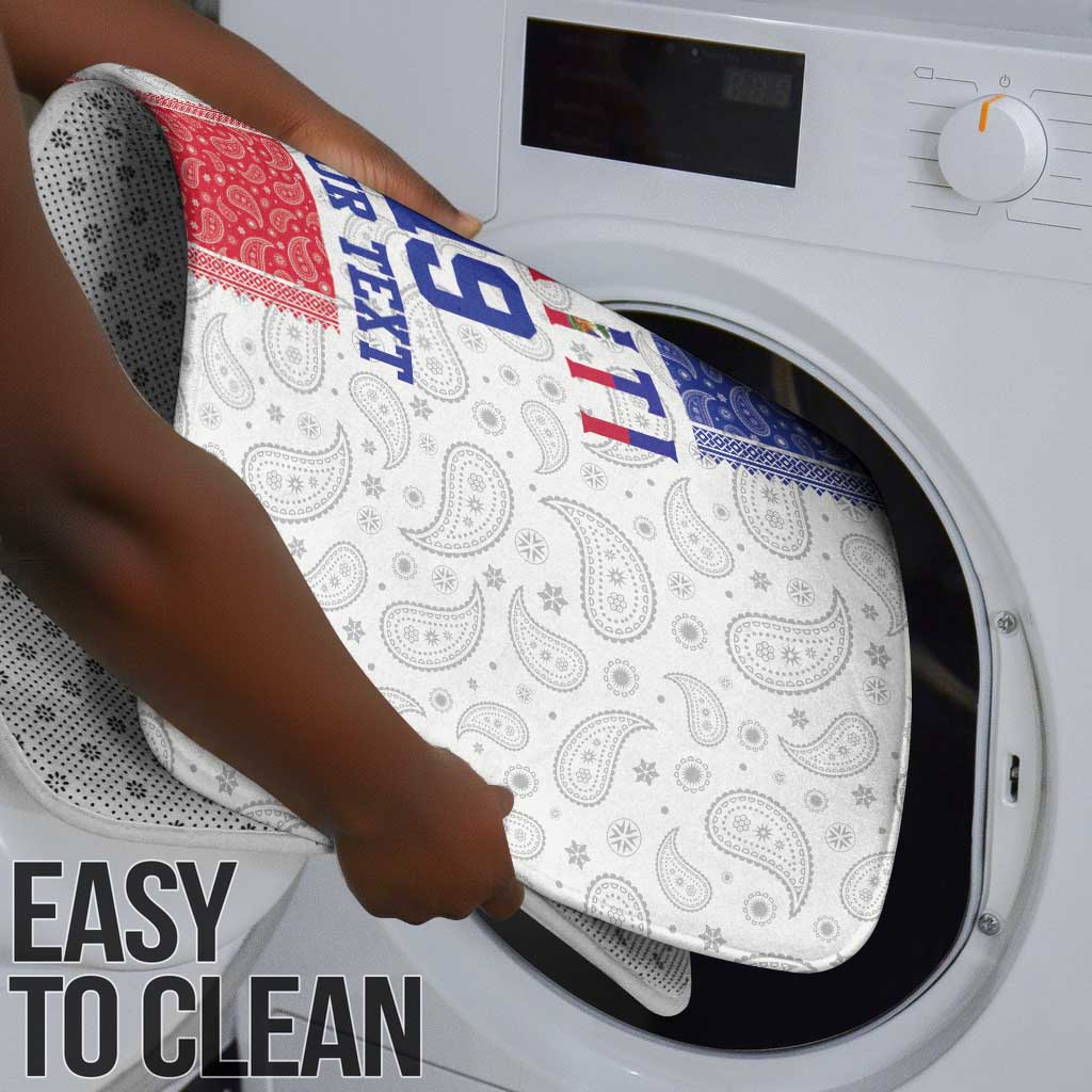 Custom Afro-Haitians Football Bathroom Set Paisley Flag Pattern Design
