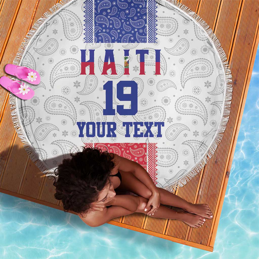 Custom Afro-Haitians Football Beach Blanket Paisley Flag Pattern Design - African Pride