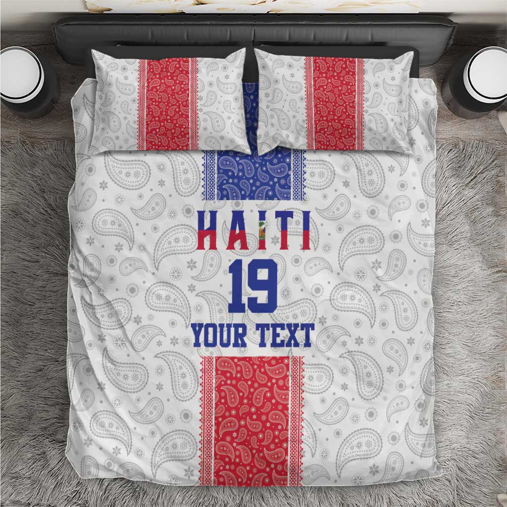 Custom Afro-Haitians Football Bedding Set Paisley Flag Pattern Design - African Pride
