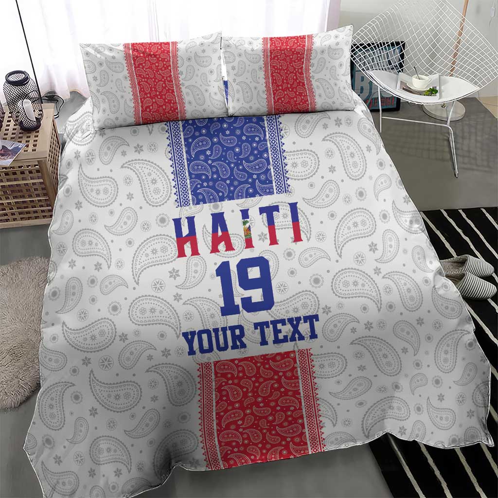 Custom Afro-Haitians Football Bedding Set Paisley Flag Pattern Design - African Pride