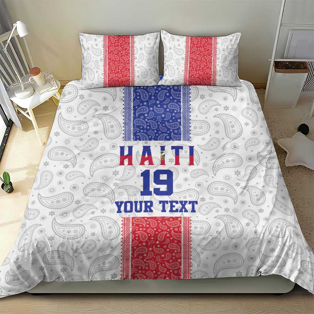 Custom Afro-Haitians Football Bedding Set Paisley Flag Pattern Design - African Pride