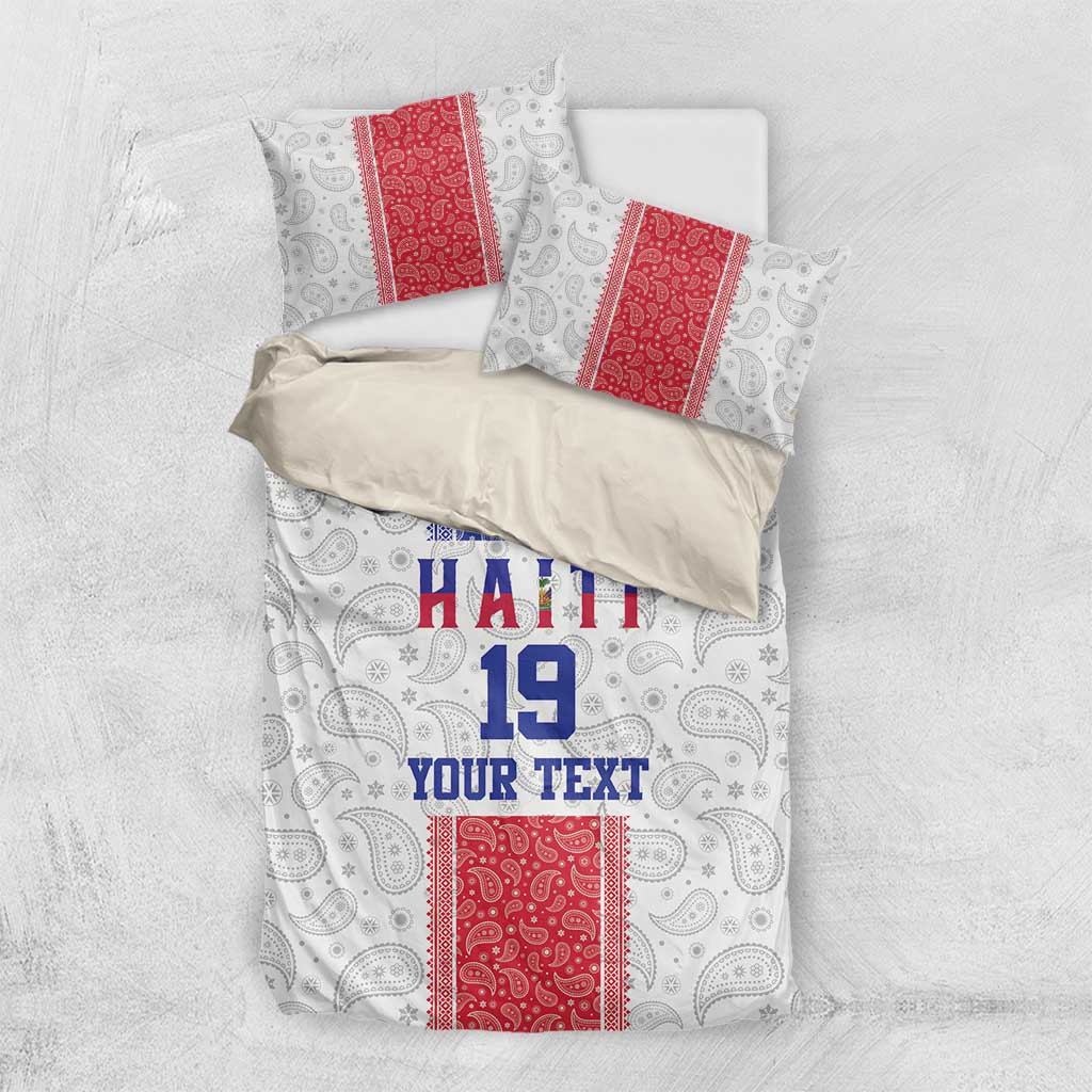 Custom Afro-Haitians Football Bedding Set Paisley Flag Pattern Design - African Pride