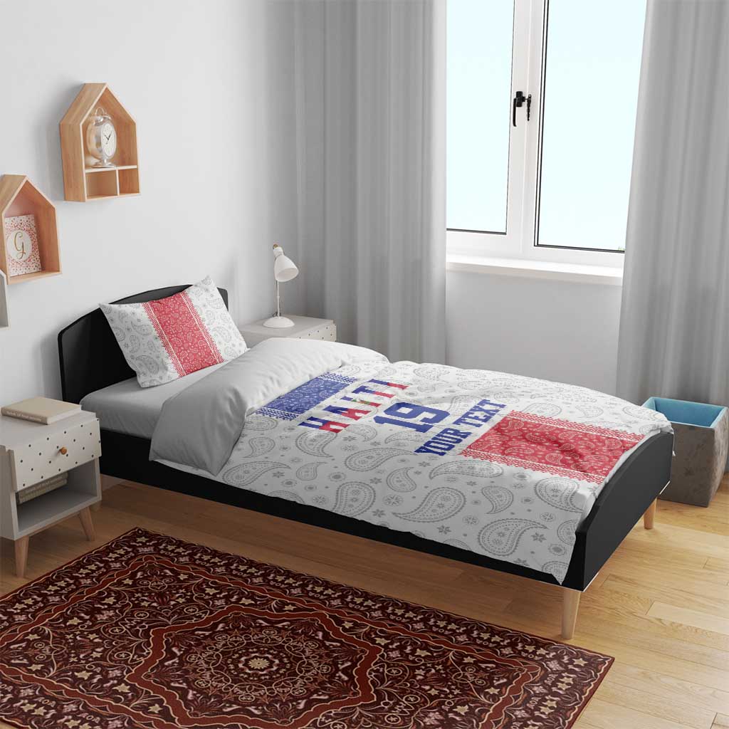 Custom Afro-Haitians Football Bedding Set Paisley Flag Pattern Design - African Pride