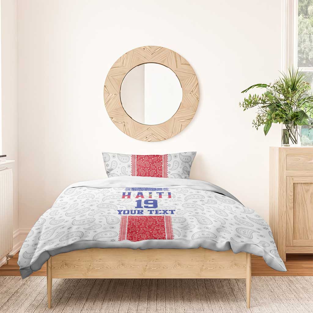 Custom Afro-Haitians Football Bedding Set Paisley Flag Pattern Design - African Pride