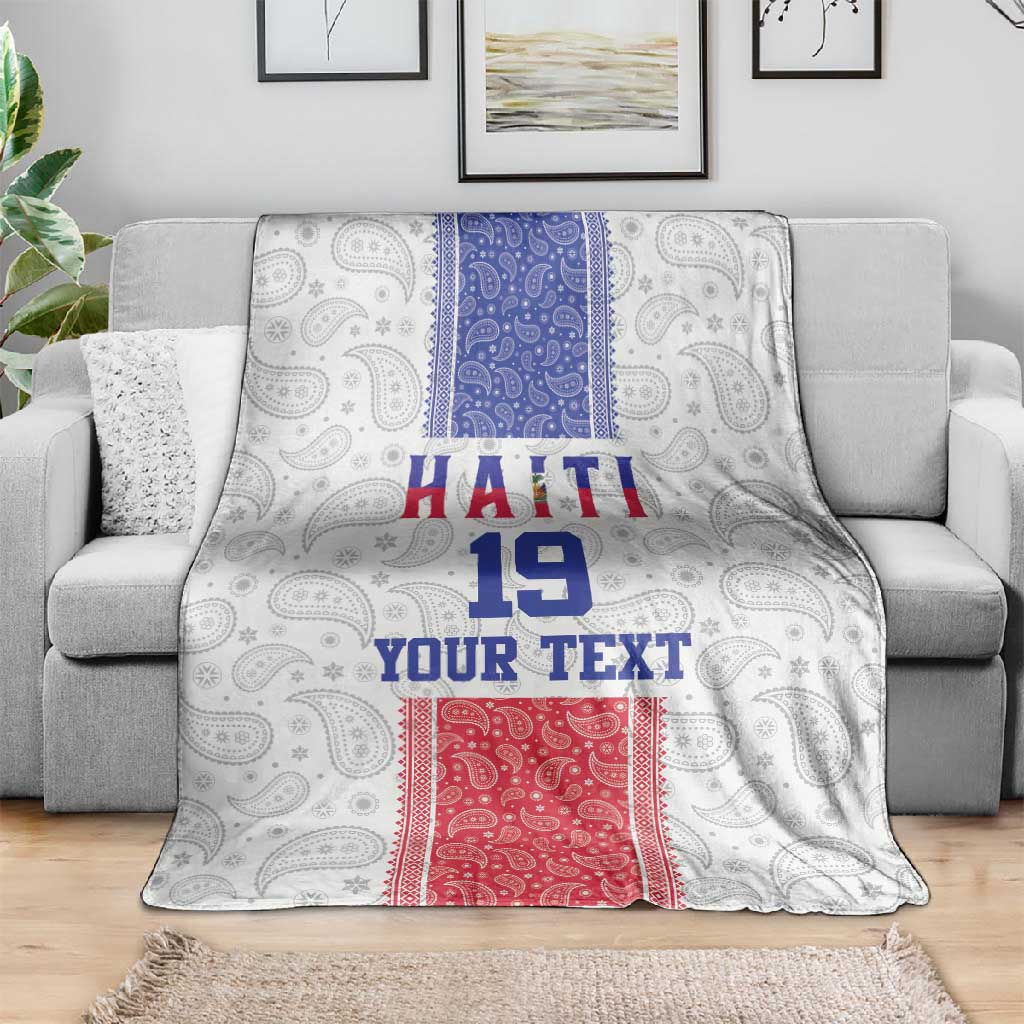 Custom Afro-Haitians Football Blanket Paisley Flag Pattern Design - African Pride