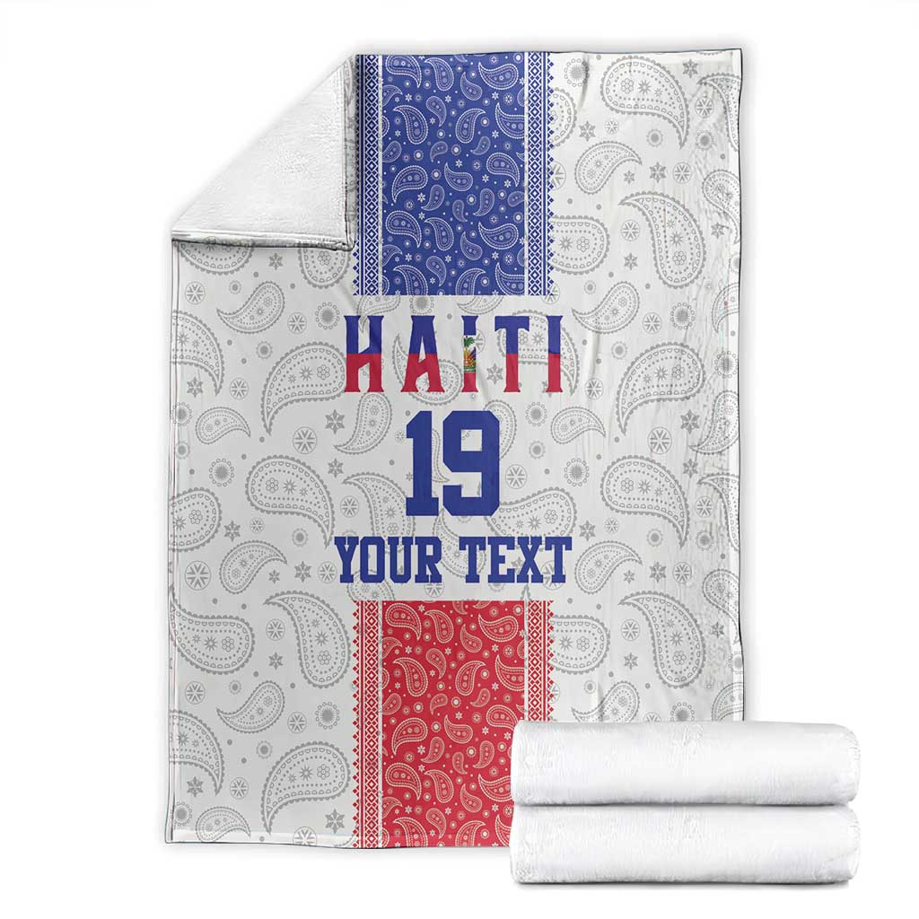 Custom Afro-Haitians Football Blanket Paisley Flag Pattern Design - African Pride