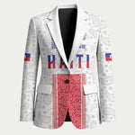 Custom Afro-Haitians Football Blazer Paisley Flag Pattern Design