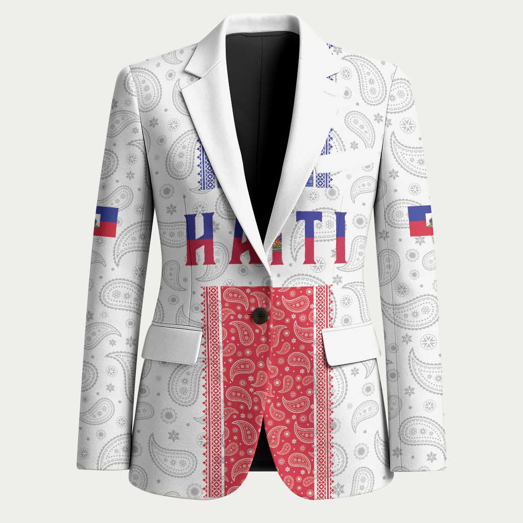 Custom Afro-Haitians Football Blazer Paisley Flag Pattern Design