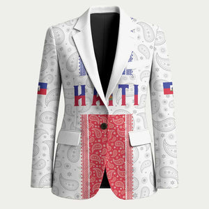 Custom Afro-Haitians Football Blazer Paisley Flag Pattern Design