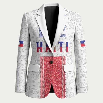 Custom Afro-Haitians Football Blazer Paisley Flag Pattern Design