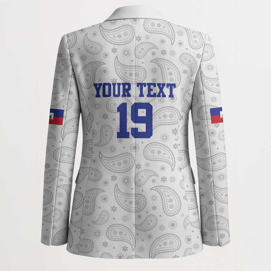 Custom Afro-Haitians Football Blazer Paisley Flag Pattern Design