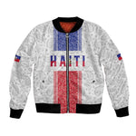 Custom Afro-Haitians Football Bomber Jacket Paisley Flag Pattern Design - African Pride