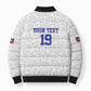 Custom Afro-Haitians Football Bomber Puffer Jacket Paisley Flag Pattern Design
