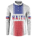 Custom Afro-Haitians Football Button Sweatshirt Paisley Flag Pattern Design