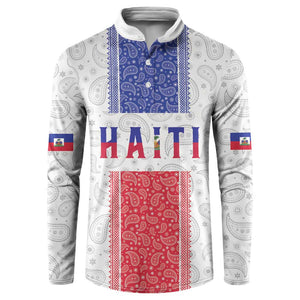 Custom Afro-Haitians Football Button Sweatshirt Paisley Flag Pattern Design