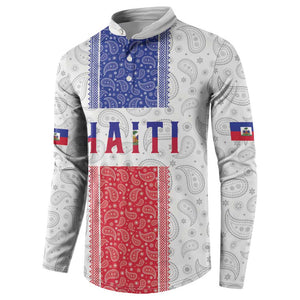 Custom Afro-Haitians Football Button Sweatshirt Paisley Flag Pattern Design