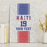 Custom Afro-Haitians Football Canvas Wall Art Paisley Flag Pattern Design - African Pride
