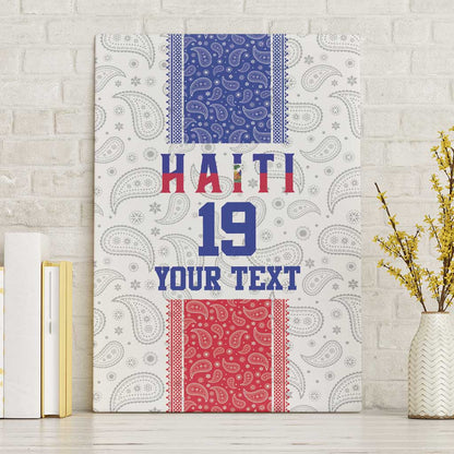 Custom Afro-Haitians Football Canvas Wall Art Paisley Flag Pattern Design - African Pride