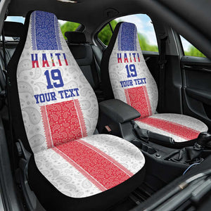 Custom Afro-Haitians Football Car Seat Cover Paisley Flag Pattern Design - African Pride