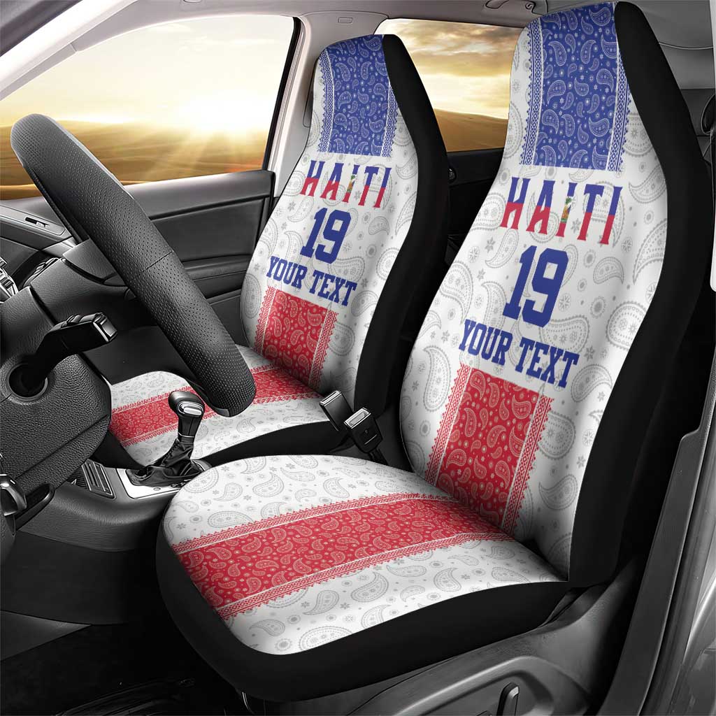 Custom Afro-Haitians Football Car Seat Cover Paisley Flag Pattern Design - African Pride