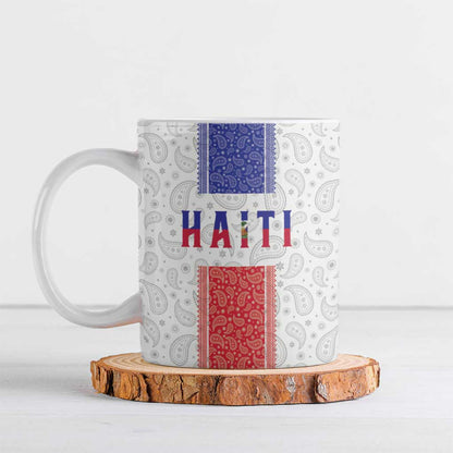 Custom Afro-Haitians Football Ceramic Mug Paisley Flag Pattern Design