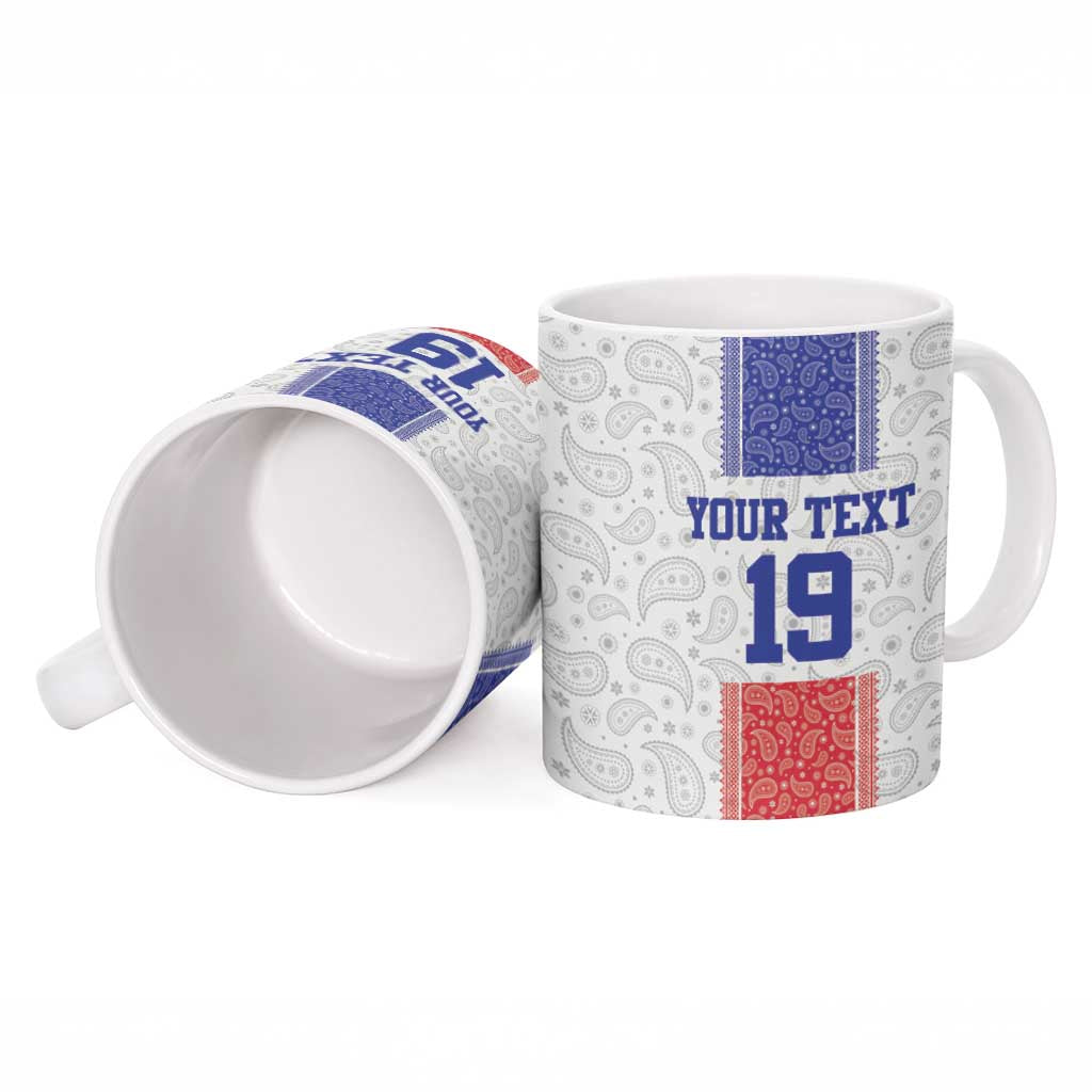 Custom Afro-Haitians Football Ceramic Mug Paisley Flag Pattern Design