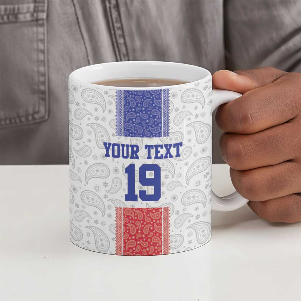 Custom Afro-Haitians Football Ceramic Mug Paisley Flag Pattern Design