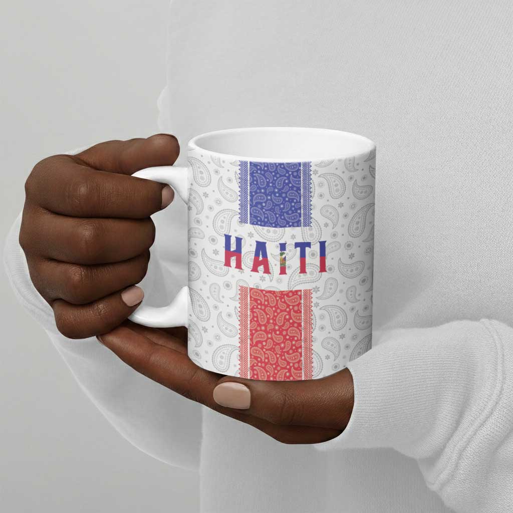 Custom Afro-Haitians Football Ceramic Mug Paisley Flag Pattern Design