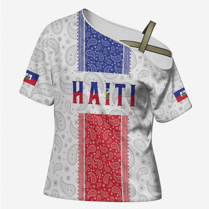 Custom Afro-Haitians Football Cross Shoulder Shirt Paisley Flag Pattern Design