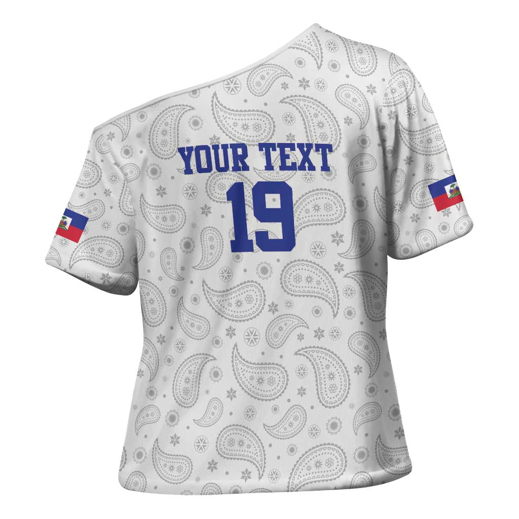Custom Afro-Haitians Football Cross Shoulder Shirt Paisley Flag Pattern Design