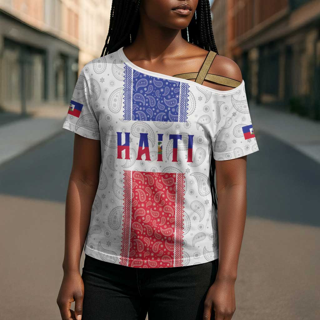 Custom Afro-Haitians Football Cross Shoulder Shirt Paisley Flag Pattern Design