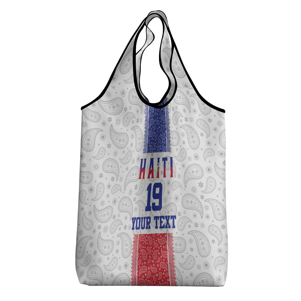 Custom Afro-Haitians Football Grocery Bag Paisley Flag Pattern Design - African Pride