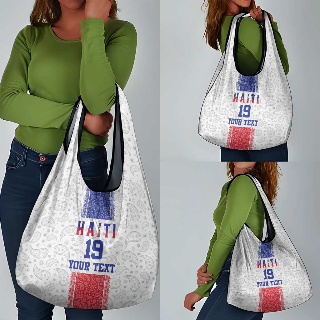 Custom Afro-Haitians Football Grocery Bag Paisley Flag Pattern Design - African Pride