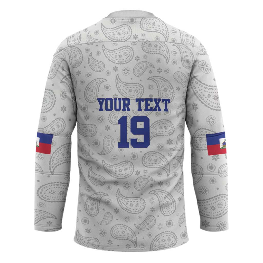 Custom Afro-Haitians Football Hockey Jersey Paisley Flag Pattern Design