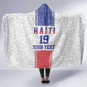 Custom Afro-Haitians Football Hooded Blanket Paisley Flag Pattern Design - African Pride