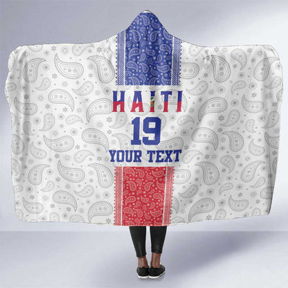 Custom Afro-Haitians Football Hooded Blanket Paisley Flag Pattern Design - African Pride