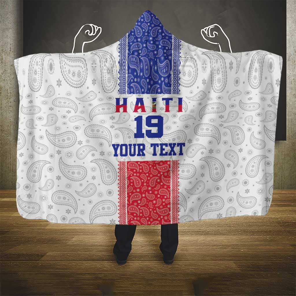 Custom Afro-Haitians Football Hooded Blanket Paisley Flag Pattern Design - African Pride