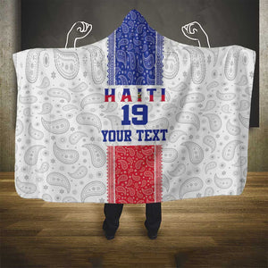 Custom Afro-Haitians Football Hooded Blanket Paisley Flag Pattern Design - African Pride