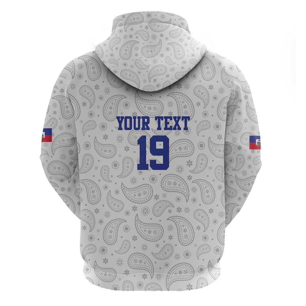 Custom Afro-Haitians Football Hoodie Paisley Flag Pattern Design - African Pride