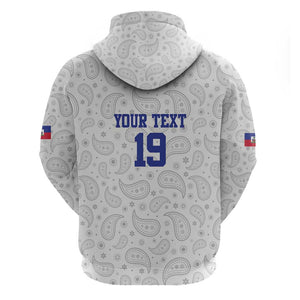 Custom Afro-Haitians Football Hoodie Paisley Flag Pattern Design - African Pride