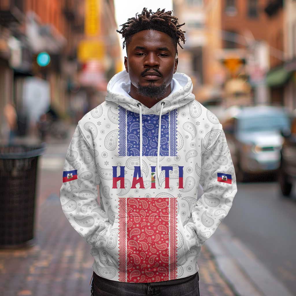 Custom Afro-Haitians Football Hoodie Paisley Flag Pattern Design - African Pride