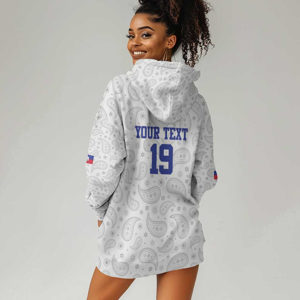 Custom Afro-Haitians Football Hoodie Dress Paisley Flag Pattern Design - African Pride