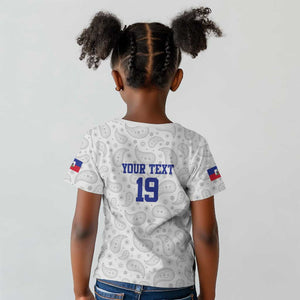 Custom Afro-Haitians Football Kid T shirt Paisley Flag Pattern Design LT19