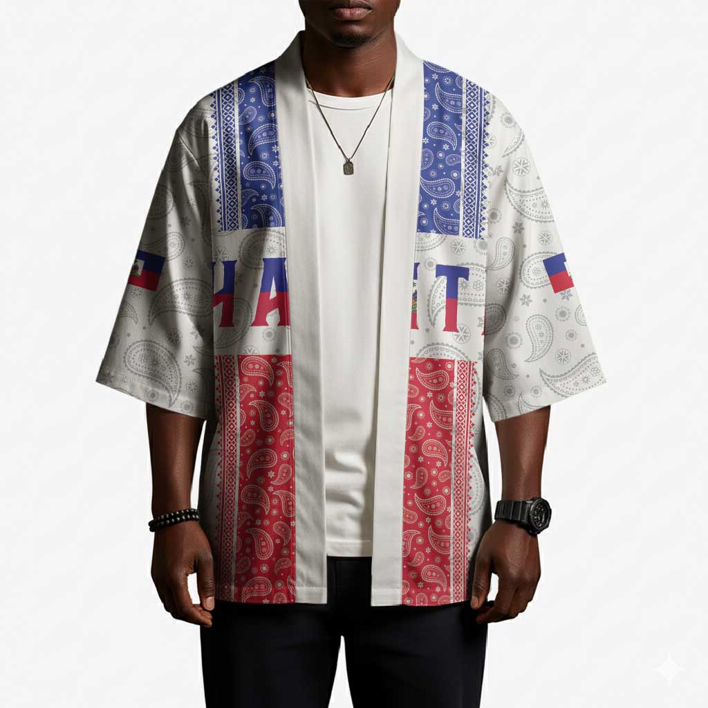 Custom Afro-Haitians Football Kimono Paisley Flag Pattern Design